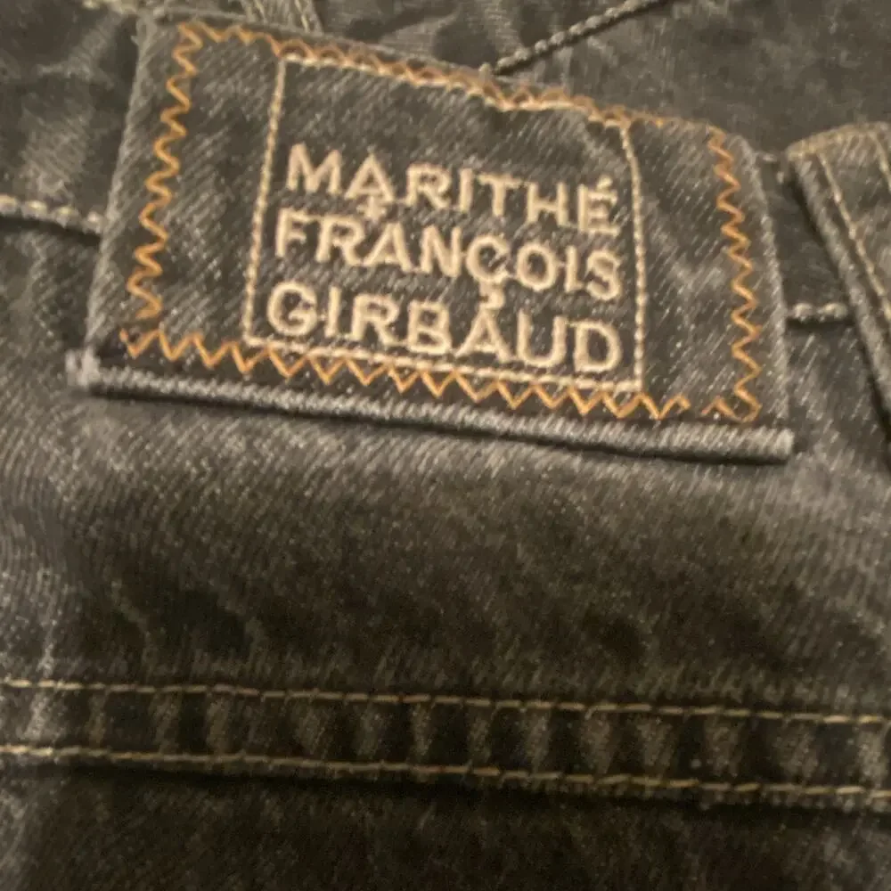 Marithé François Girbaud Men’s Black Wash Denim Straight Jeans Distressed